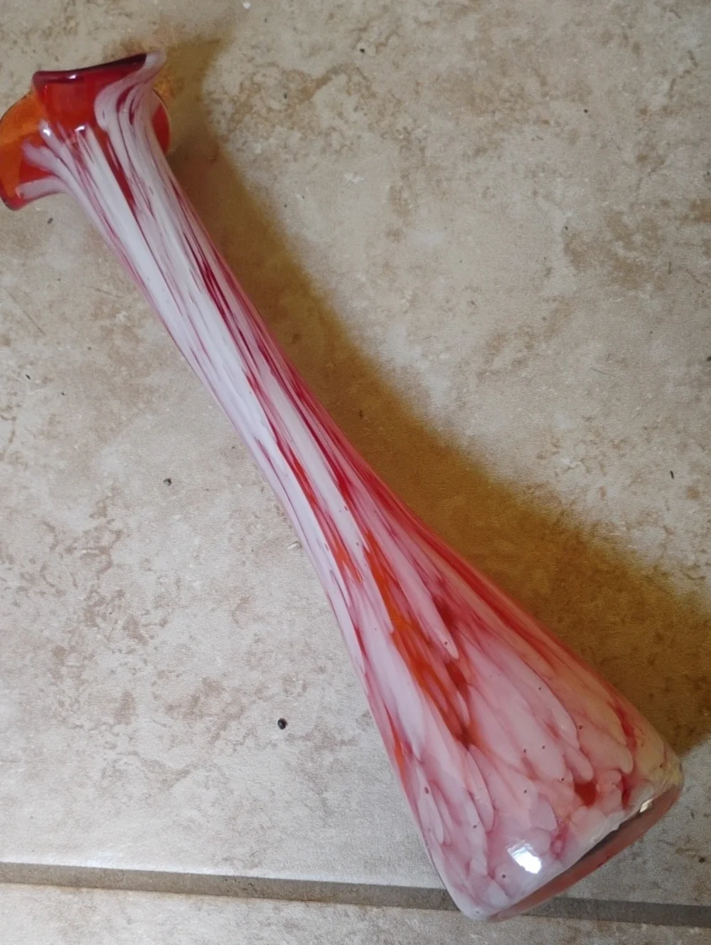 🍊 Bud VASE Orange Glass Bud Vase Rectangular  8